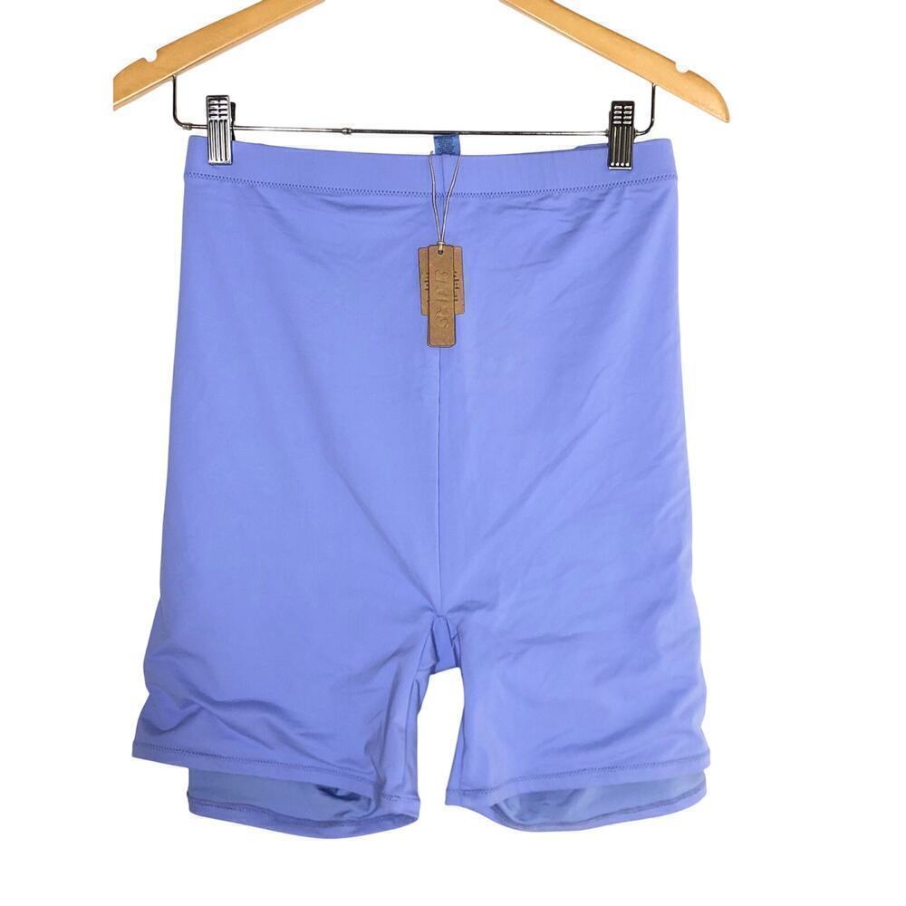 SKIMS Signature Swim Mid Waist Shorts Periwinkle Purple NWT Size 4X